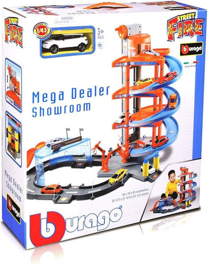 1:43 Street FIRE MEGA Dealer Showroom Garage, Assorted Colours