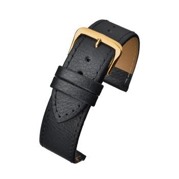 Black Buffalo Grain Leather Watch Strap Available Sizes 6mm-40mm
