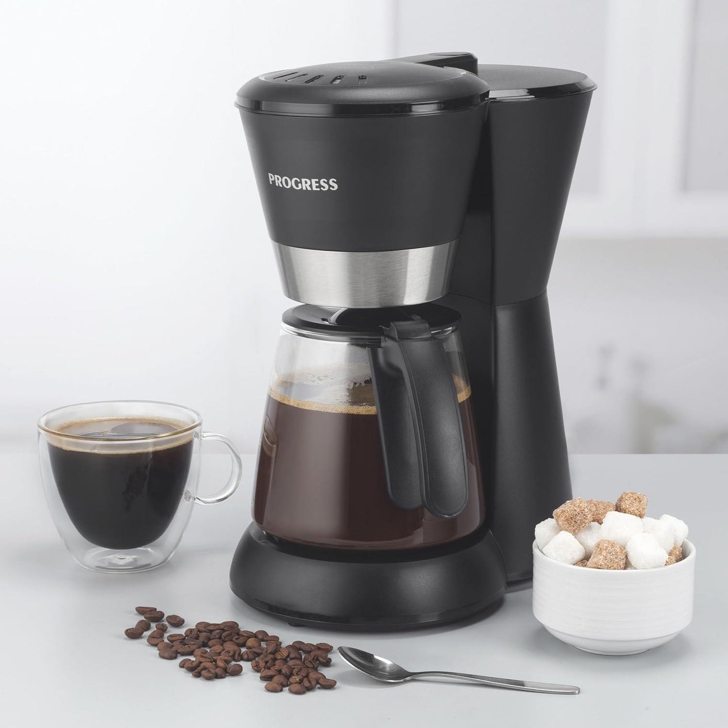 Progress Filter Coffee Maker Machine Auto Shut-Off 1080 W 1.5 L Black