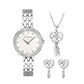 Accurist Ladies Bling Fashion Earrings, Necklace And silver tone bracelet Watch Gift Set 8323G