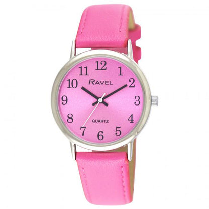 Ravel Ladies Classic Brights Leather Strap Watch R0140 Available Multiple Bright Colour