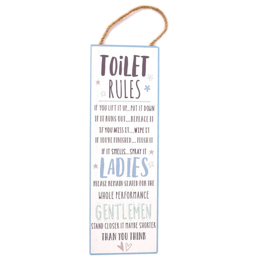 Love Life Wall Plaque - Toilet Rules 30cm