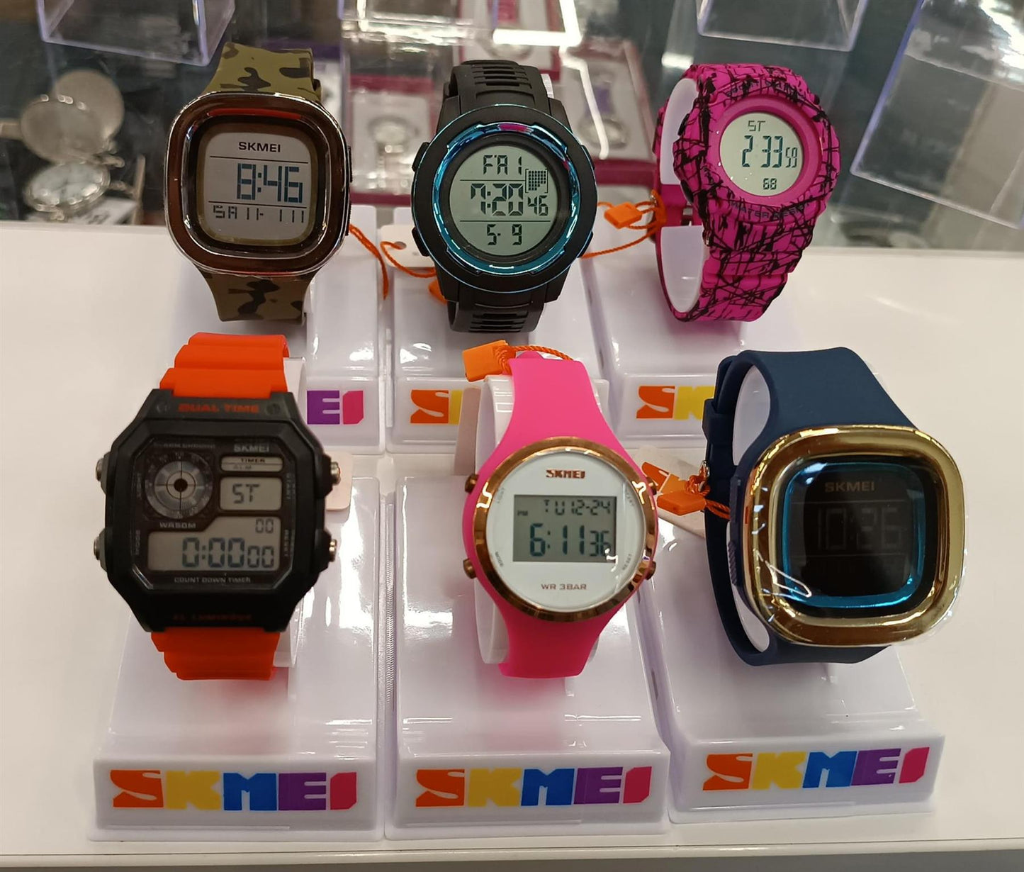 Skmei Mens & Ladies Digital Water proof assorted Model & Colour's Varied Rubber Strap Watch