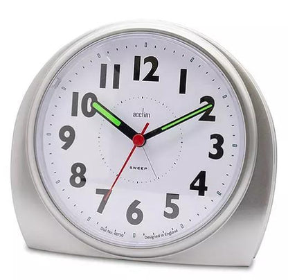 Acctim Jefferson Silent Sweep, Crescendo and Light features Bedside Alarm Clock 1648 Available in Multi Colour