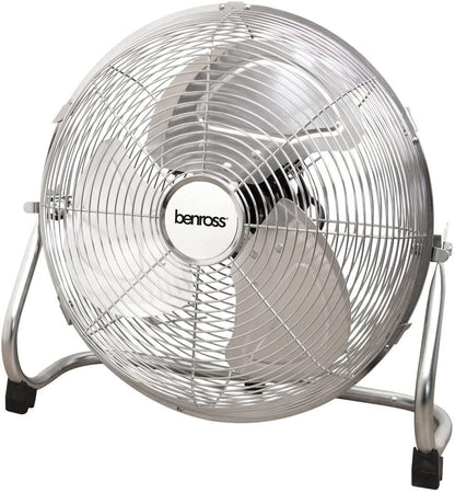 Benross Chrome 14 Inch High Velocity 3-Speed Floor Fan- 42630