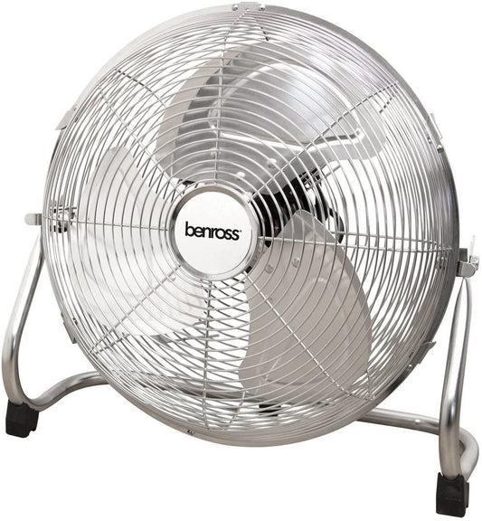Benross Chrome 14 Inch High Velocity 3-Speed Floor Fan- 42630