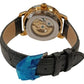 NY London Mens Automatic Dial Analogue Gold/Black Leather Strap Watch