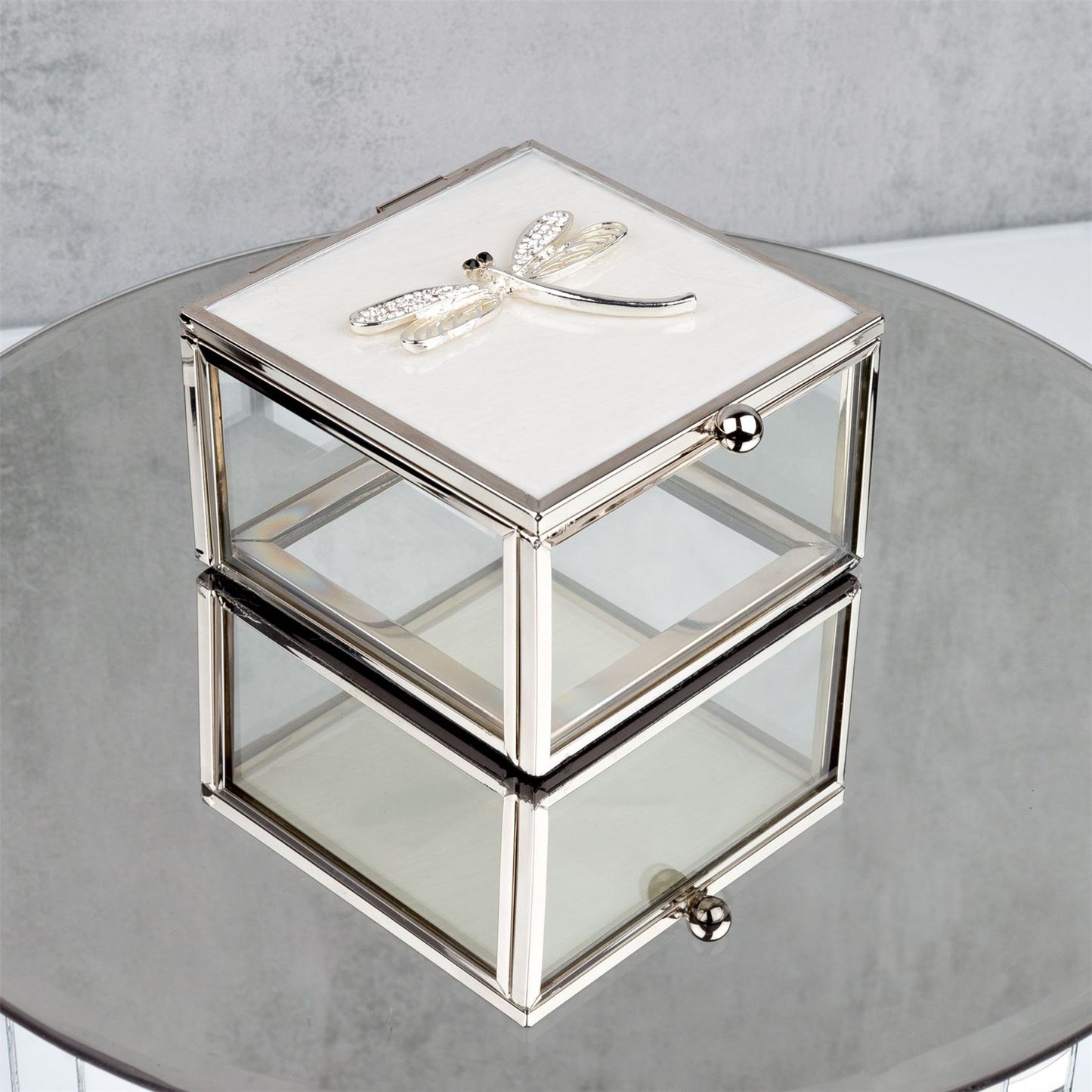 Sophia Dragonfly Trinket Box with Enamel Lid and Diamantes