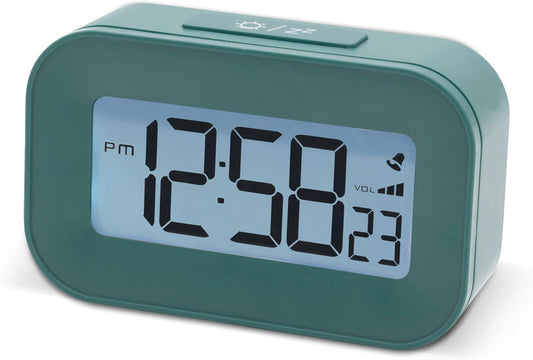 Acctim Kyle Digital Alarm Clock, LCD Digital Display with White Backlight, Snooze Function, Volume Control (Lagoon Green)