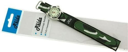 Relda Chilrens Boy Nite-Glo Luminous Dial Camouflage Army Easy Fasten Watch Available Multiple Colour  - CLEARANCE NEEDS RE-BATTERY