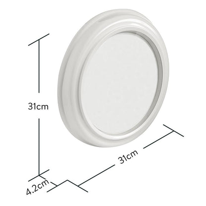 Brushed Chrome Metal Cased Wall Clock with Marble Effect Dial - 31cm