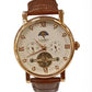 NY London Mens Automatic Dial Analogue Rose/Brown Leather Strap Watch