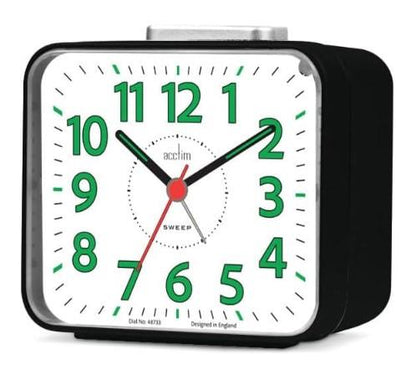 Acctim Parker Non-Ticking Sweep Loud Bell Alarm Clock 1646 Available Multiple Colour