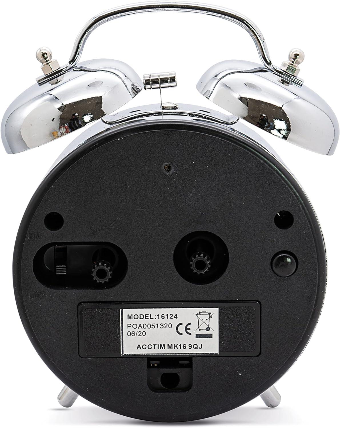 Acctim Hardwick Double Bell Alarm Clock  1612 - Available Multiple colour