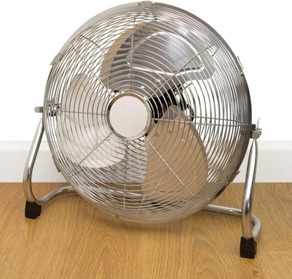 Benross Chrome 14 Inch High Velocity 3-Speed Floor Fan- 42630