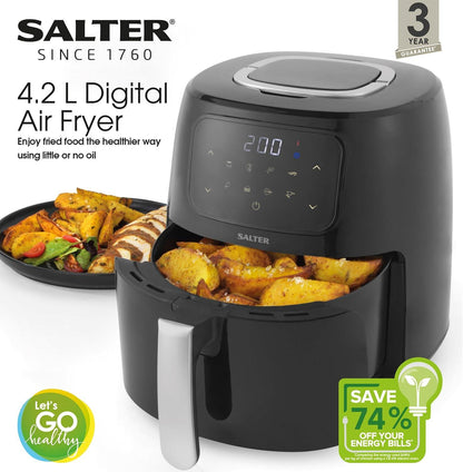 Salter Touch Screen Digital 4.2L Air Fryer 1300W Black