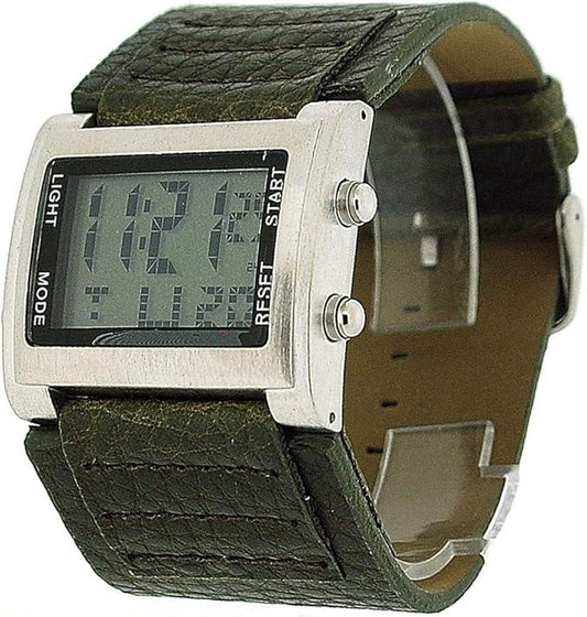 Retro Mens Square Digital Green Rubber Strap Wrist Watch RETRO-10B  - CLEARANCE NEEDS RE-BATTERY