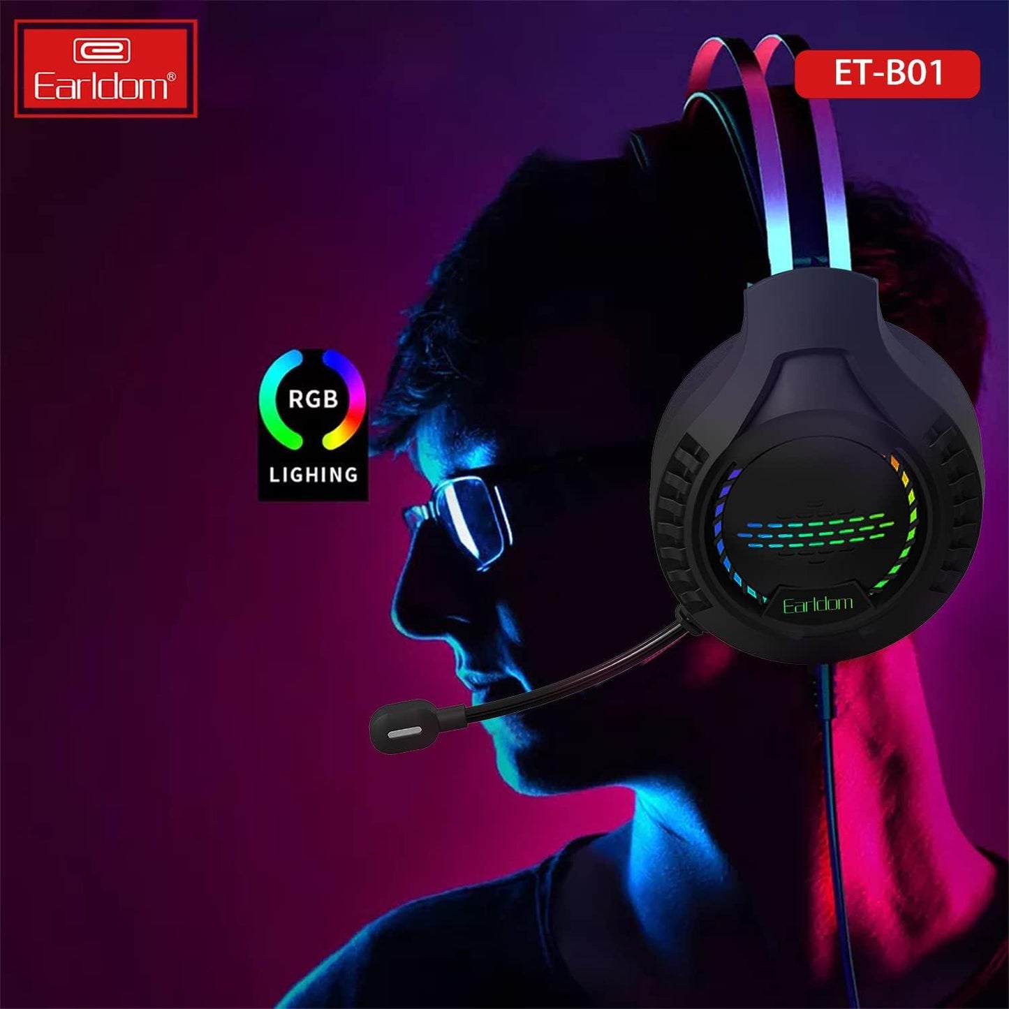 Earldom Wired Gaming headset - Black