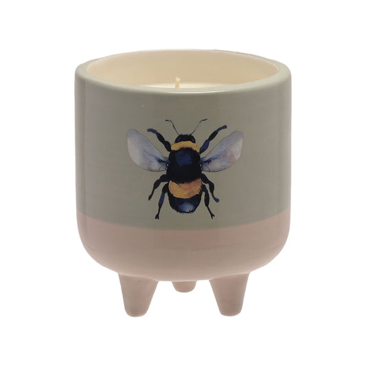 Country Living 200g Citronella Candle in Footed Ceramic Vessel - Bee