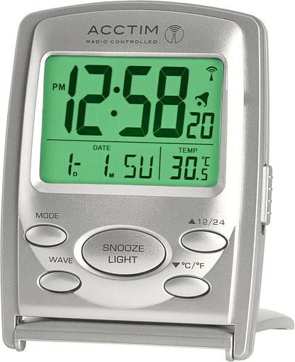 Acctim Vista MSF Radio Controlled Multi Function Digital Travel Alarm Clock