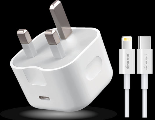 Panther Force 20W Fast Charger + Type-C to Lightning Cable Combo