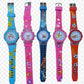 Childrens Boys Girls Light Up With Music Quartz Multi Design PU Strap Assorted Watch