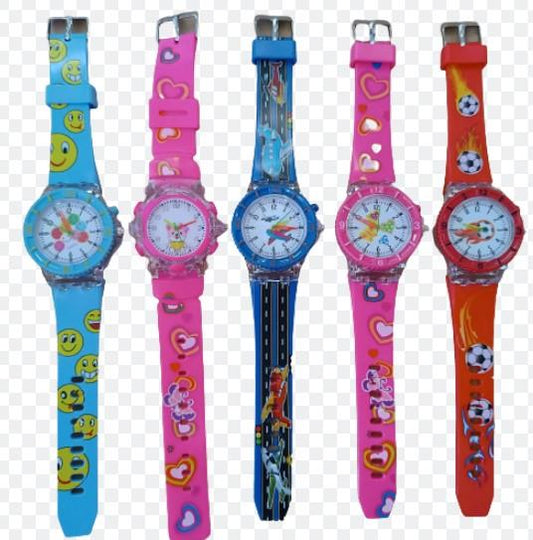 Childrens Light Up Quartz Multi Design PU Strap Assorted Watch