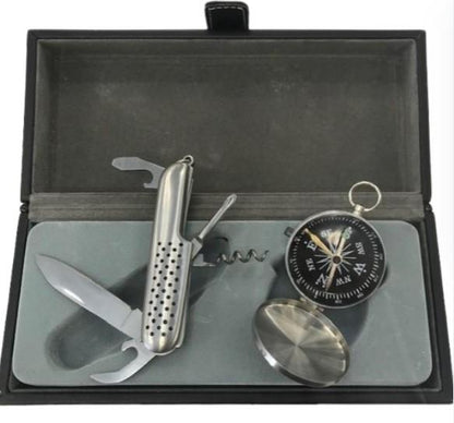 Compass and Pen Knife set in box