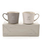 Amore Set of 2 Grey & White Mugs - 40th Anniversary (MINIMUM ORDER QUANTITY 2)