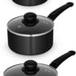 Swan Townhouse 3 Piece Sauce Pan Set Black