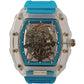 New Rubber Gents Clear Fashion Quartz Movement Skeleton Clear Dial Rubber Strap Watch Available Multiple Colour