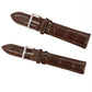 Classic Dark Brown Padded Crocodile Leather Watch Straps Available Sizes 18mm-20mm