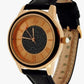 Lipsy London Ladies Glittery and Rose gold tone dial Black Leather Strap Watch LP270 - CLEARANCE NEEDS RE-BATTERY