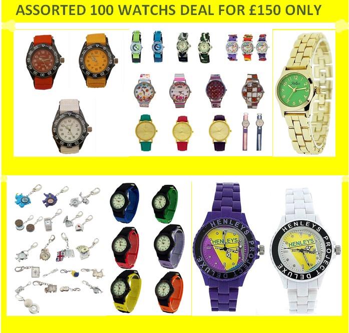 100 Watches Keychain Clock for £150 Ladies & Children Mix  - CLEARANCE NEEDS RE-BATTERY