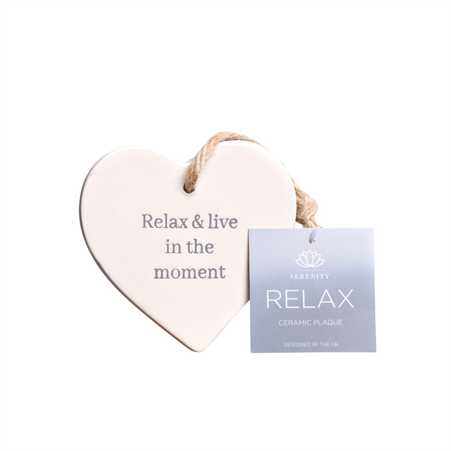 Serenity Small Handmade Ceramic Plaque - Relax