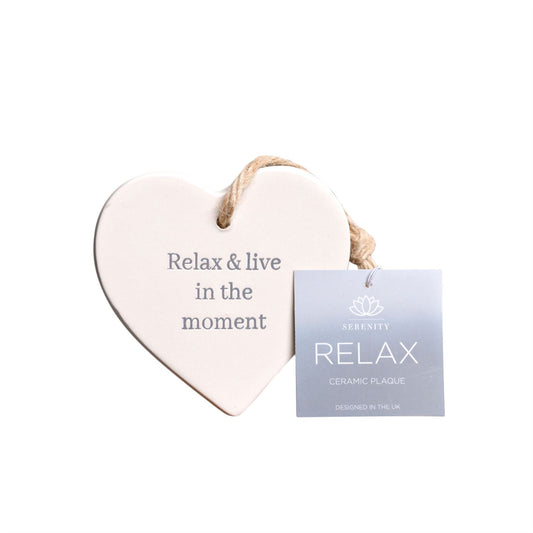 Serenity Small Handmade Ceramic Plaque - Relax