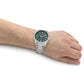Lorus Mens Solar Powered Green Dated Dial Stainless Steel Bracelet Watch RX331AX9