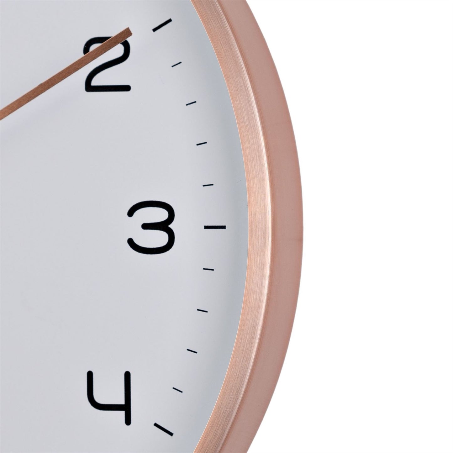 Hometime Round Rose Gold Metal Wall Clock White Dial 12"