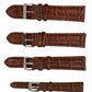 Classic Brown Padded Crocodile Leather Watch Straps size 18mm - 22mm