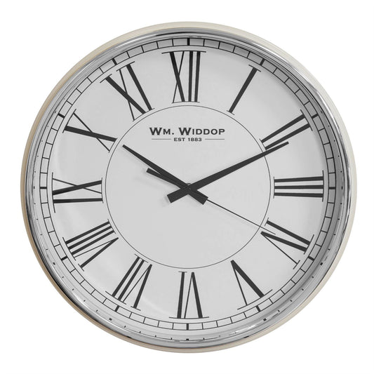 Hometime Round Wall Clock Cream & Silver 40cm