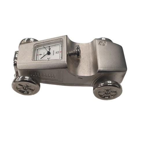 Miniature Clock Silver Plated Car Solid Brass IMP66 - CLEARANCE NEEDS RE-BATTERY