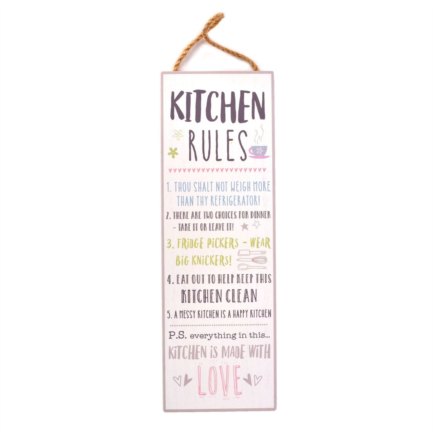 Love Life Wall Plaque - Kitchen Rules 30cm