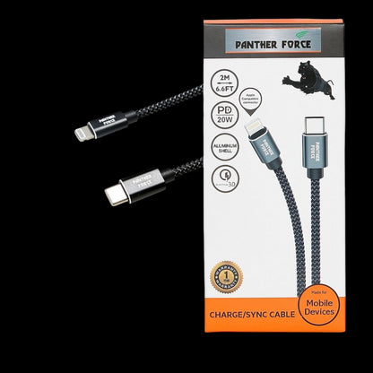 Panther Force PD 20W Type-C to iPhone 2M Cable