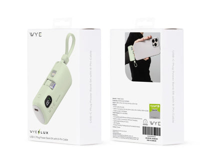 WYE USB-C Plug Power Bank 5K with 8-Pin Cable