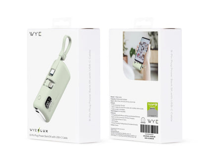 WYE 8 - Pin Plug Power Bank 5K with USB - C Cable