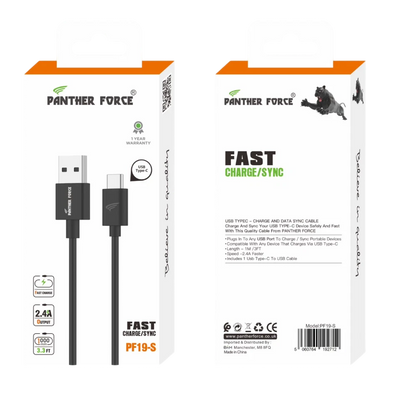 Panther Force USB - C 2.4A Fast Charging Cable