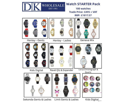 Starter Pack Mens Ladies Basic Quartz Chronograph Watches