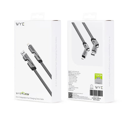 WYEFLOW 4-IN-1 AAdaptable Fast Charging & Data Cable 1.2M