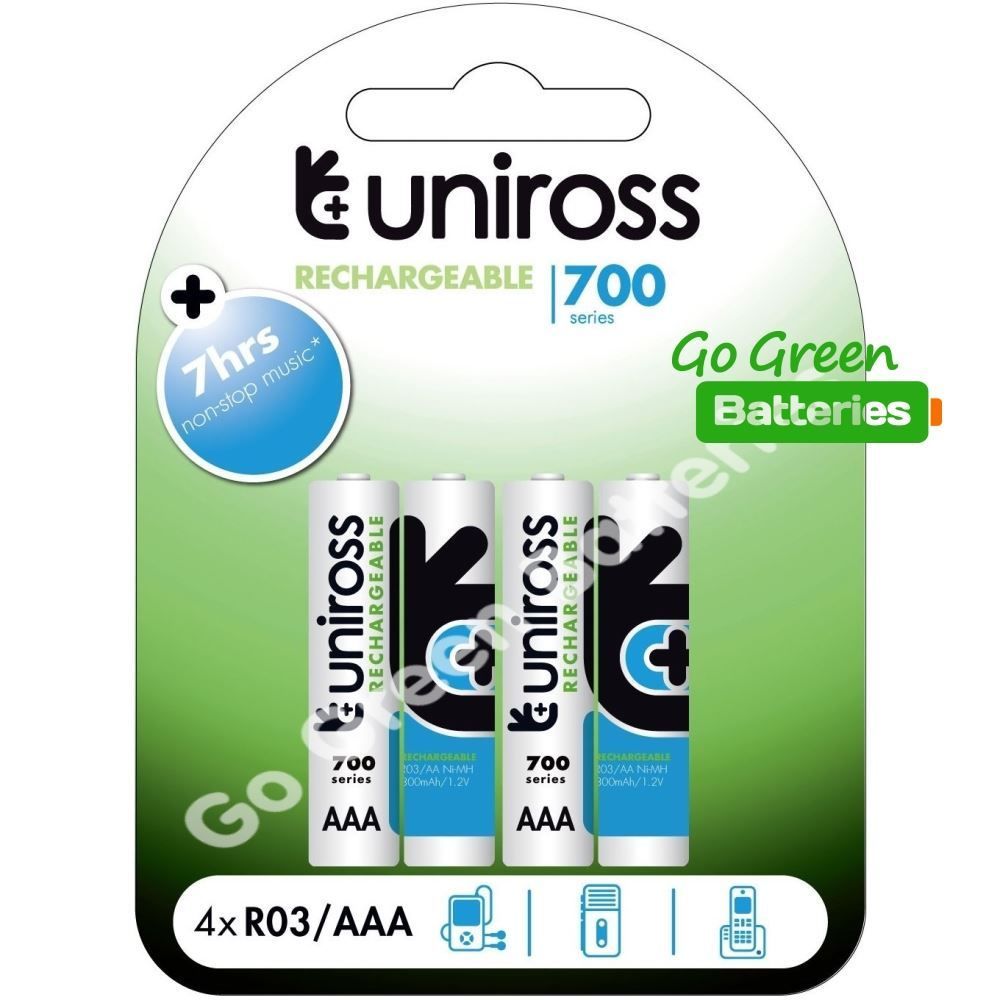 Uniross Batteries Pack OF 4 R03 AAA 700mAh