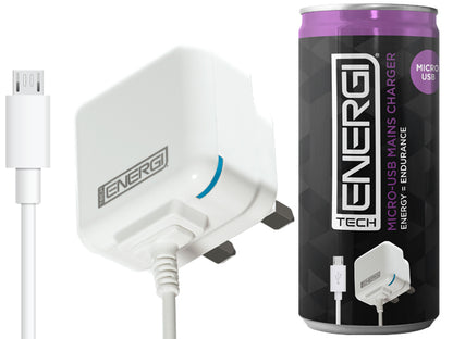 Advanced Accessories Tech Energi Micro-USB Mains Charger 1Amp - White